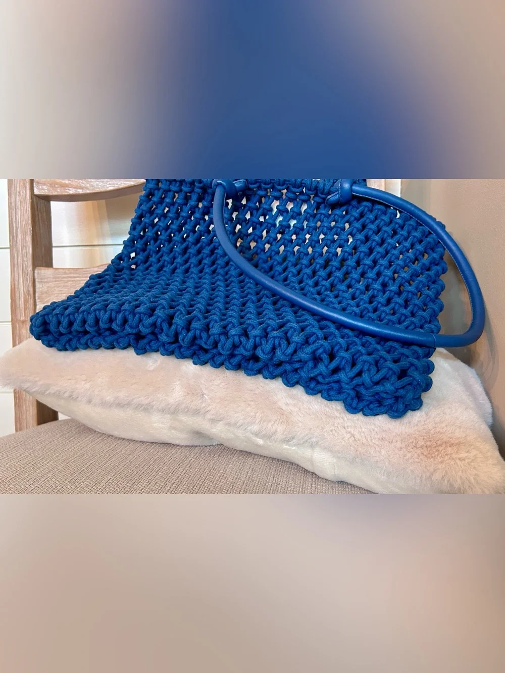 Clare V. - NWT - Sandy Woven Market Tote in HARD TO FIND French Blue